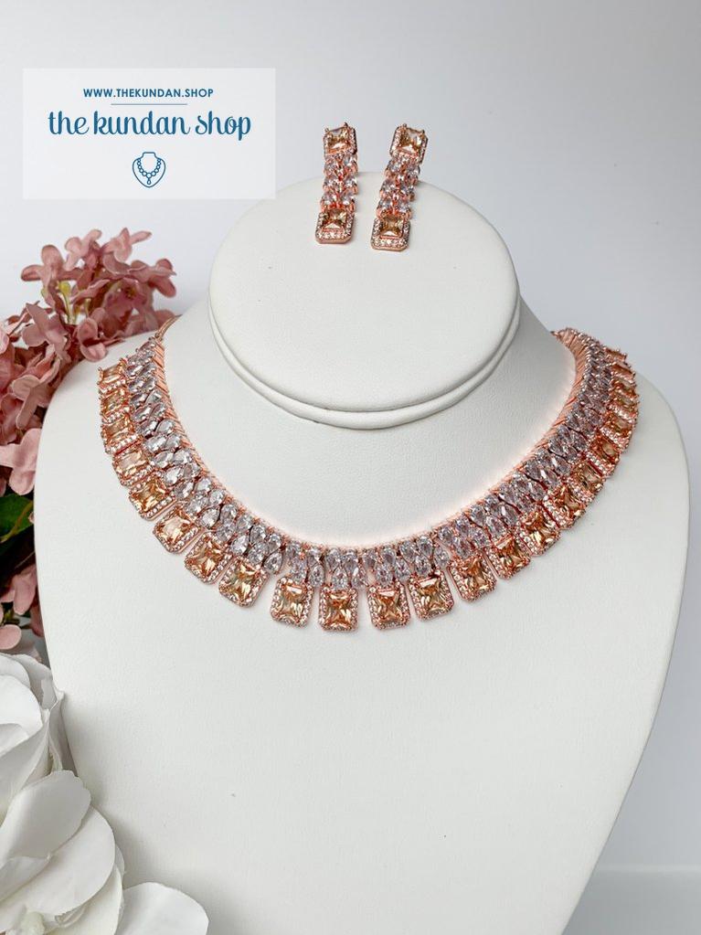 Sweet Prize in Rose Gold & Gold Necklace Sets THE KUNDAN SHOP 