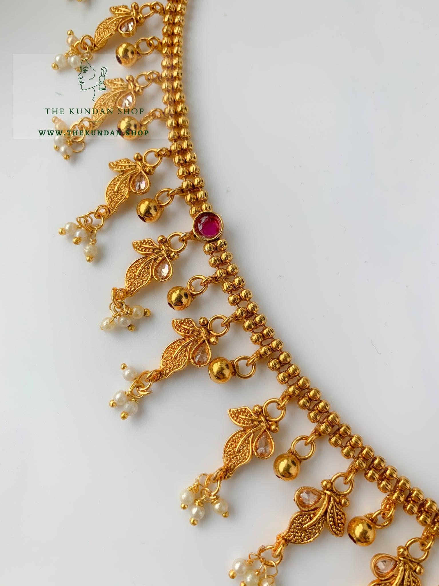 Pink Stone Waist Chain Waist Chain THE KUNDAN SHOP 