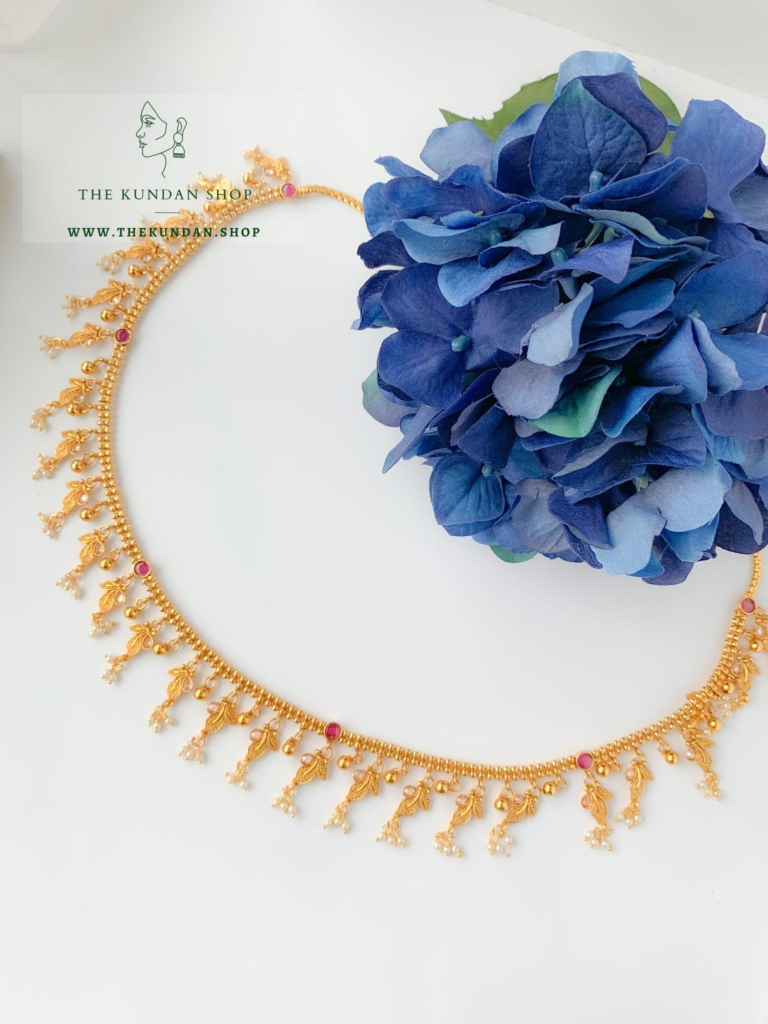 Pink Stone Waist Chain Waist Chain THE KUNDAN SHOP 