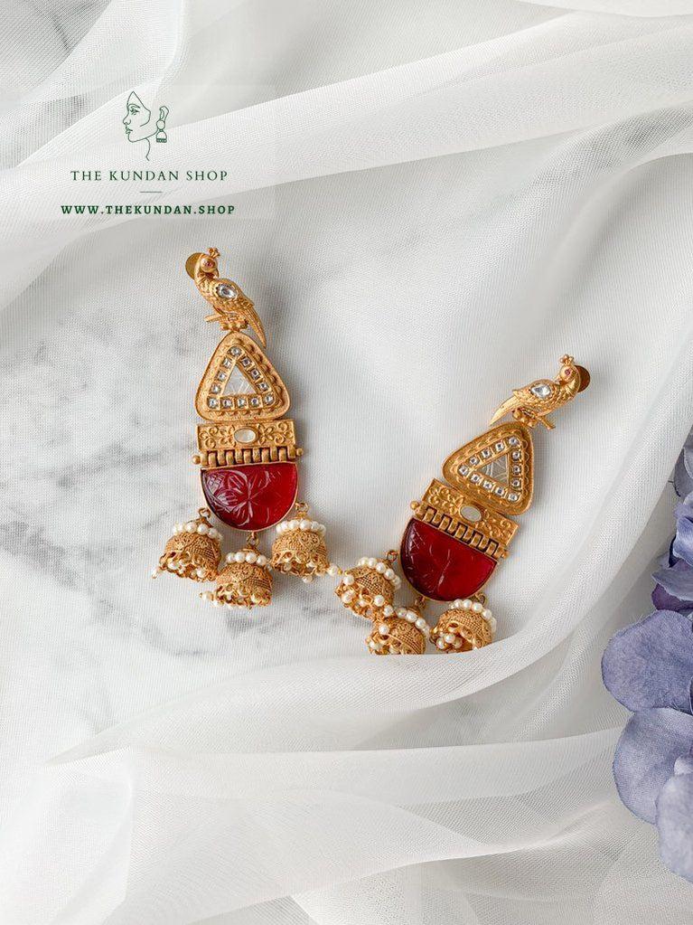 The Third Angle Earrings THE KUNDAN SHOP Ruby 