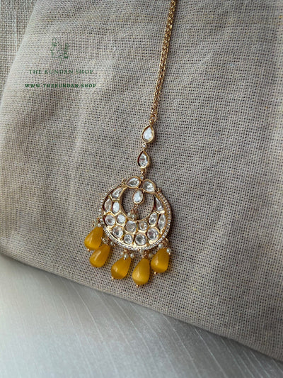 Distance in Golden Yellow Necklace Sets THE KUNDAN SHOP 