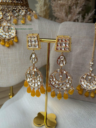 Distance in Golden Yellow Necklace Sets THE KUNDAN SHOP 