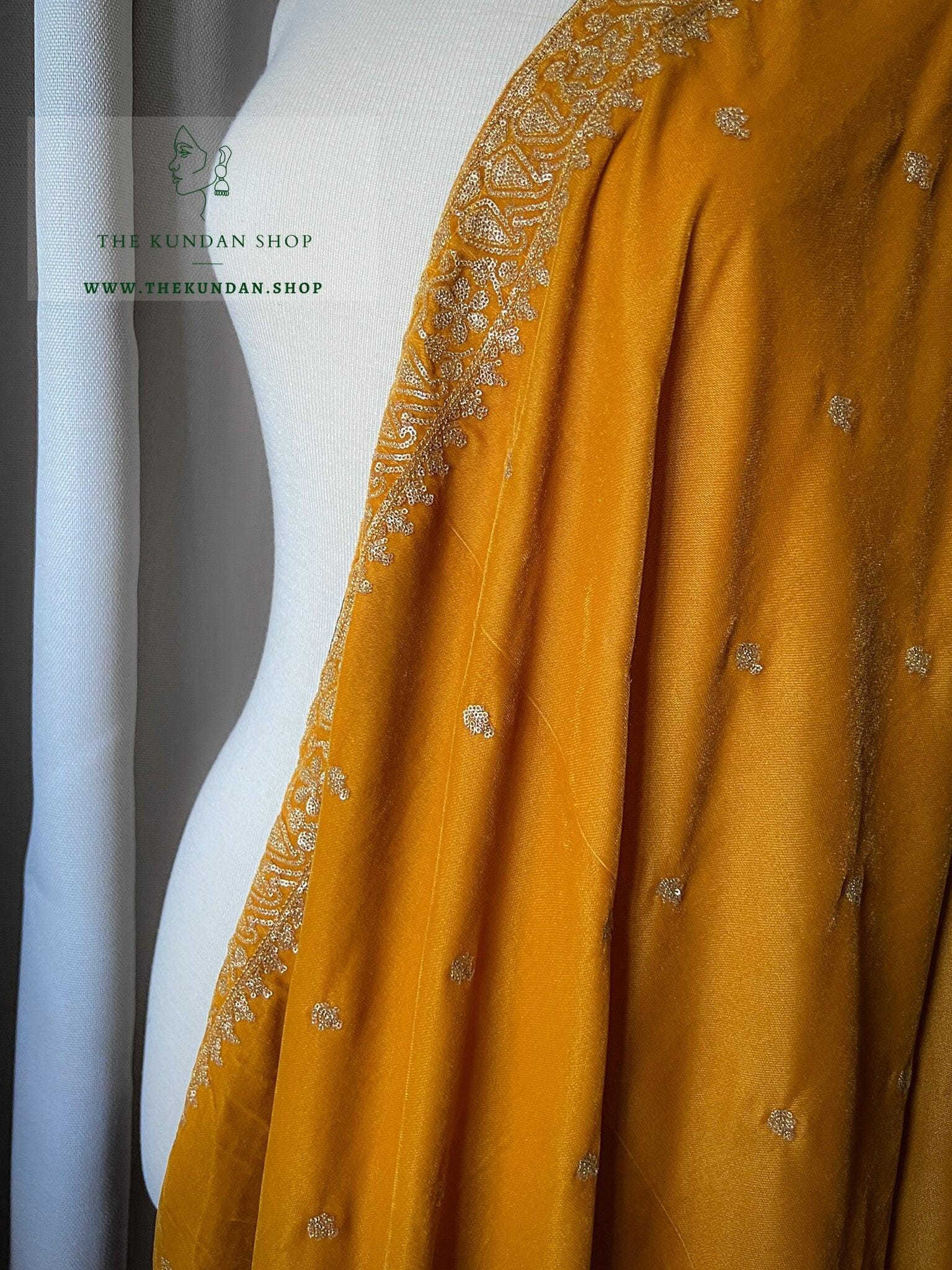 Twinkle in Golden Yellow Dupatta THE KUNDAN SHOP 