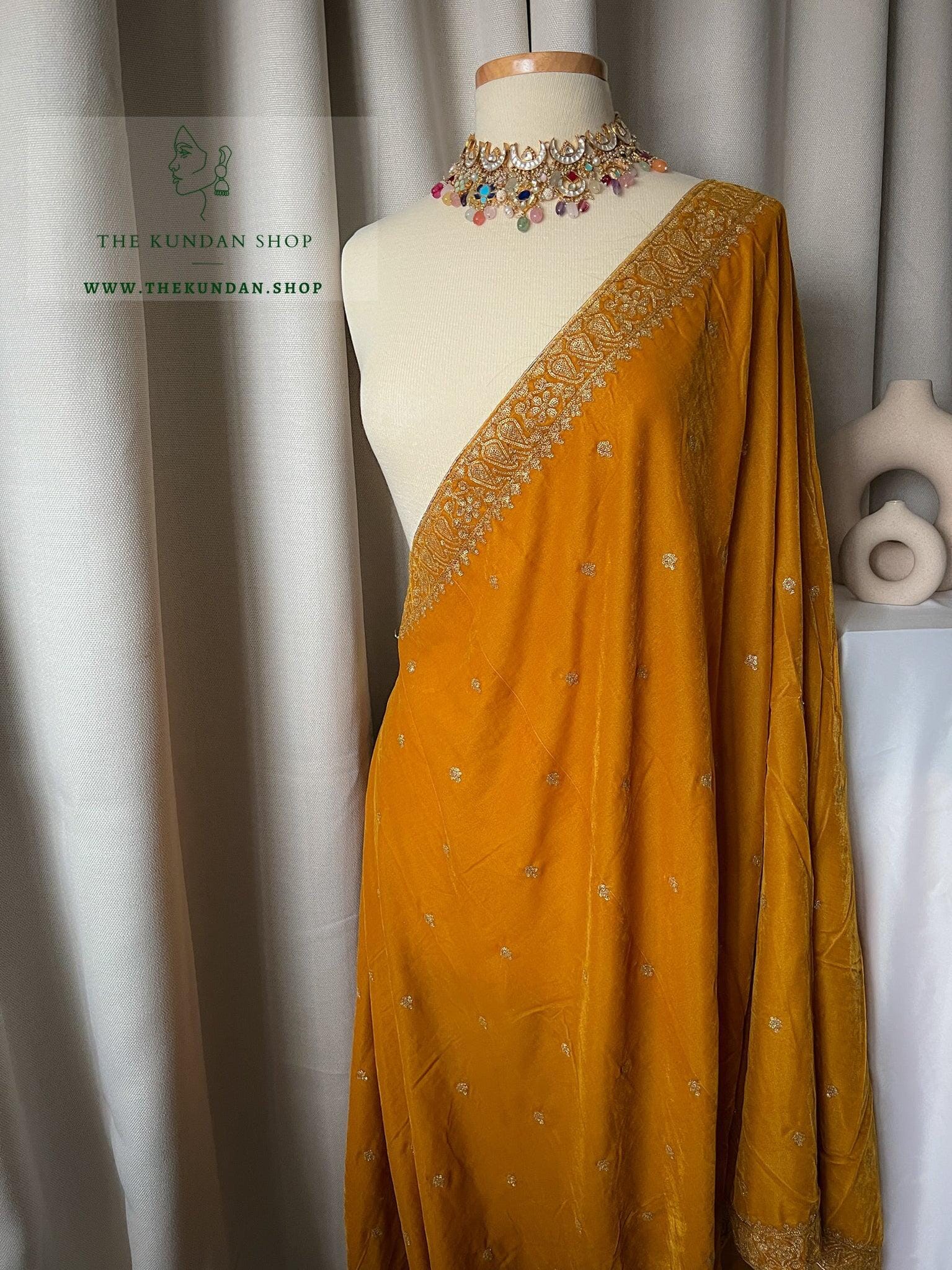 Twinkle in Golden Yellow Dupatta THE KUNDAN SHOP 