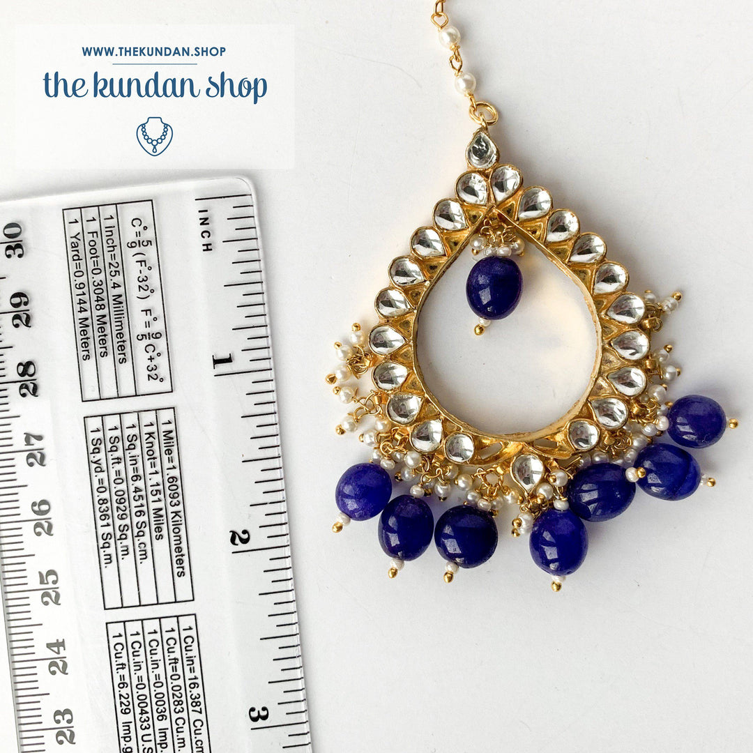 Everlasting - Blue, Earrings + Tikka - THE KUNDAN SHOP