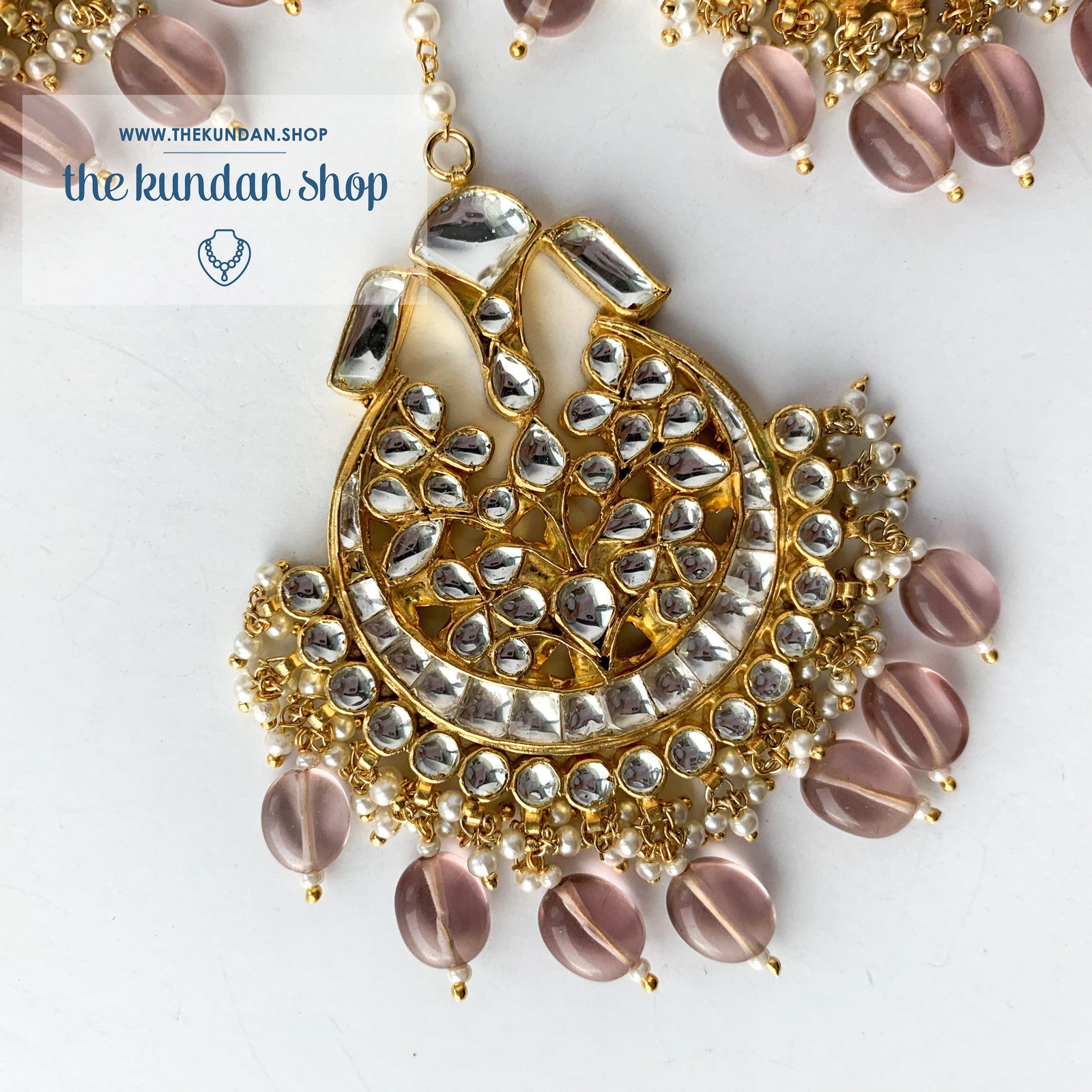 Leader - Light Pink, Earrings + Tikka - THE KUNDAN SHOP