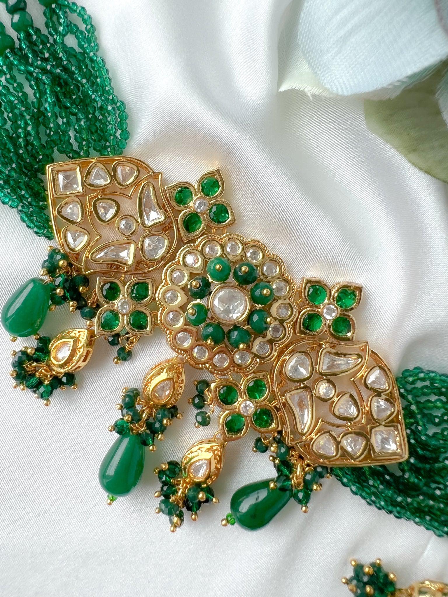 Satisfy in Green & Kundan Necklace Sets THE KUNDAN SHOP 
