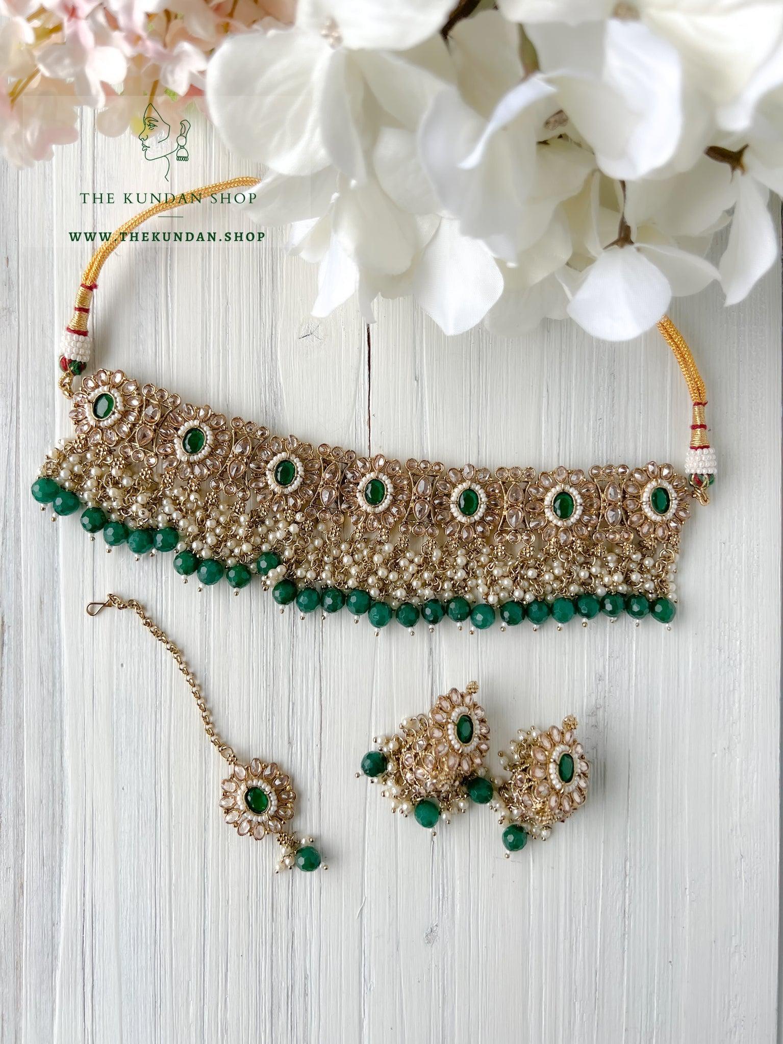 Rebel in Green Necklace Sets THE KUNDAN SHOP 