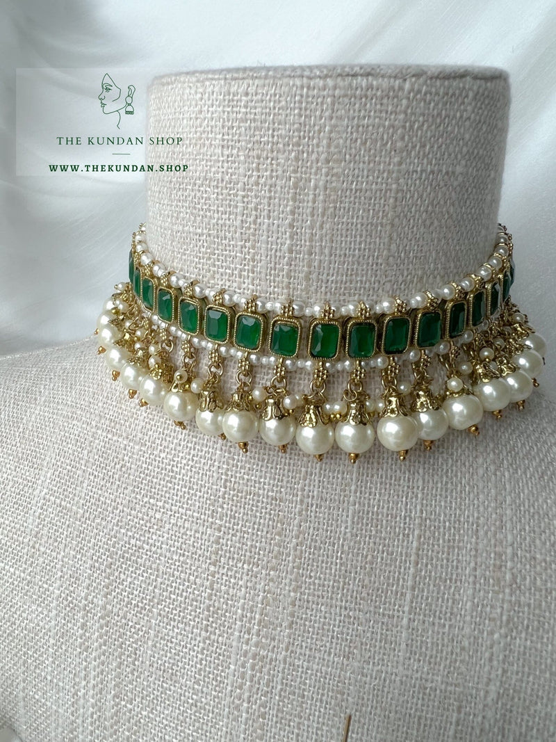 Decorous Polki in Green Necklace Sets THE KUNDAN SHOP 