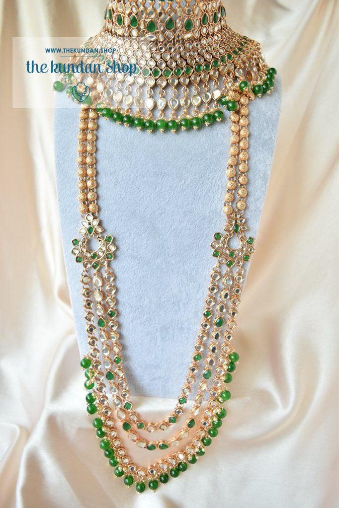 Destined in Mirror Green Full Bridal Set THE KUNDAN SHOP 