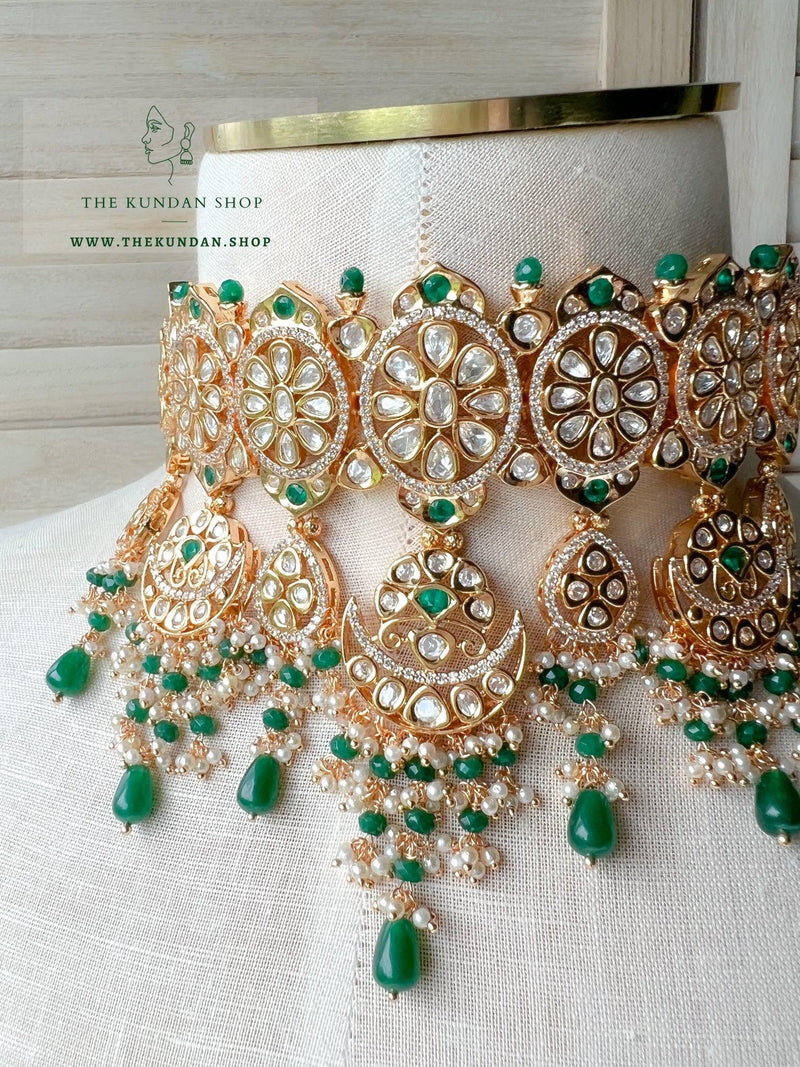 Elite Kundan in Green Necklace Sets THE KUNDAN SHOP 
