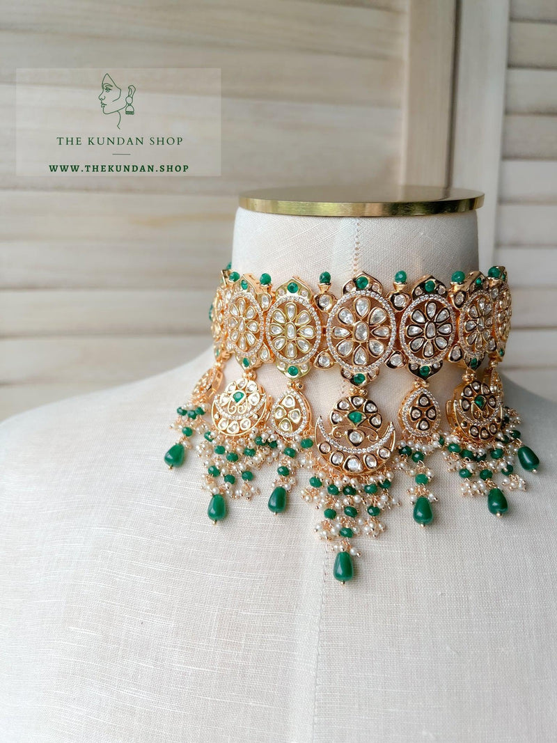 Elite Kundan in Green Necklace Sets THE KUNDAN SHOP 