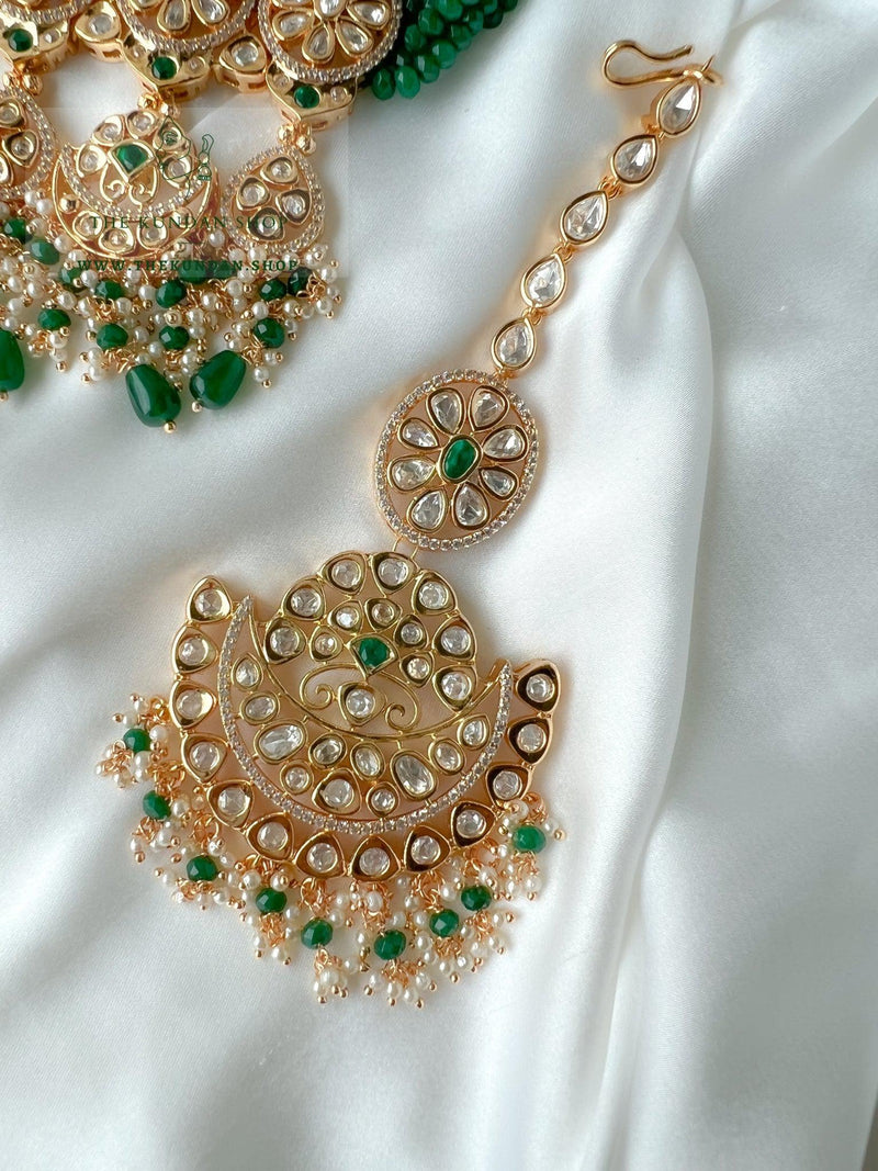 Elite Kundan in Green Necklace Sets THE KUNDAN SHOP 