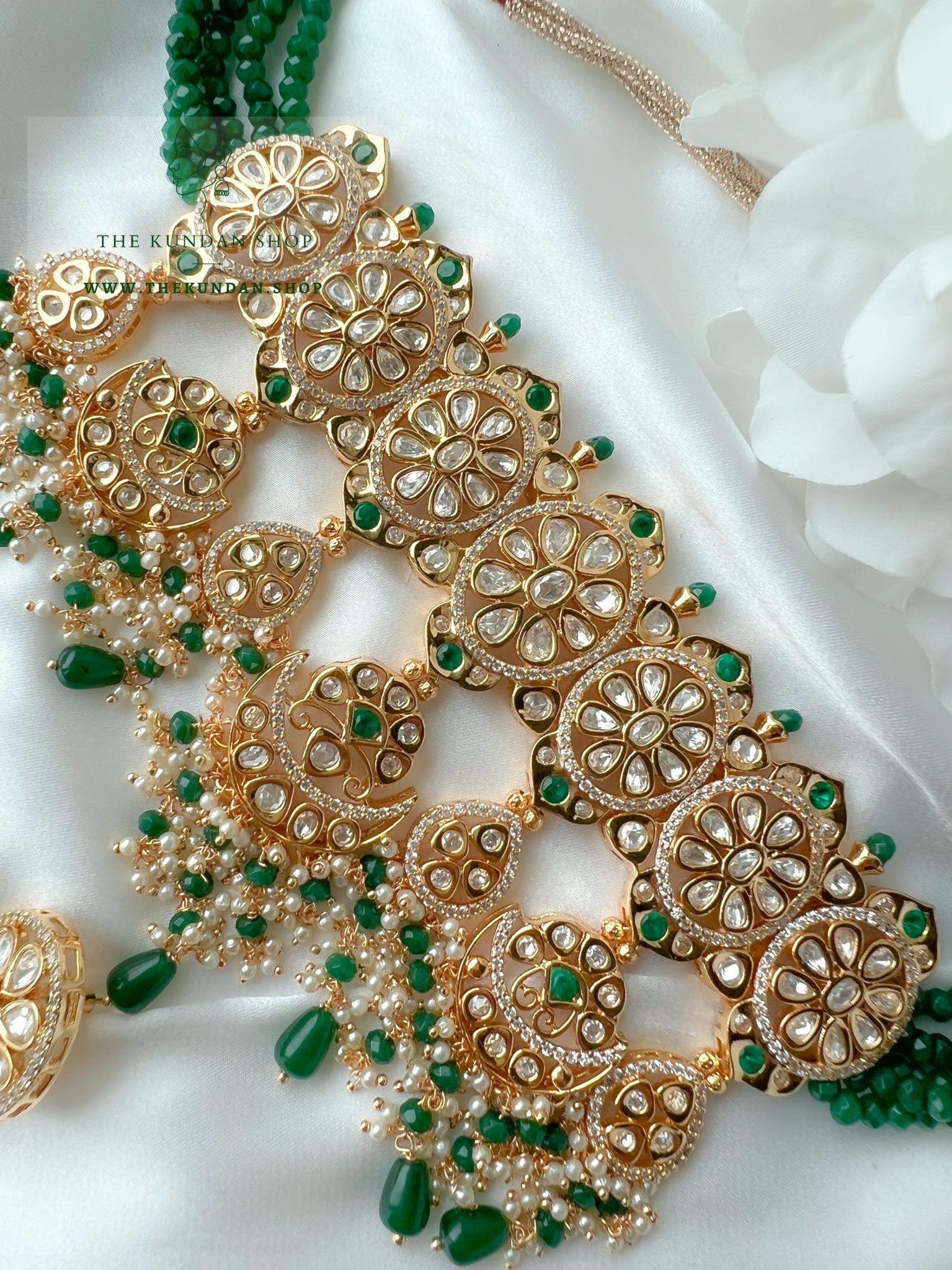 Elite Kundan in Green Necklace Sets THE KUNDAN SHOP 