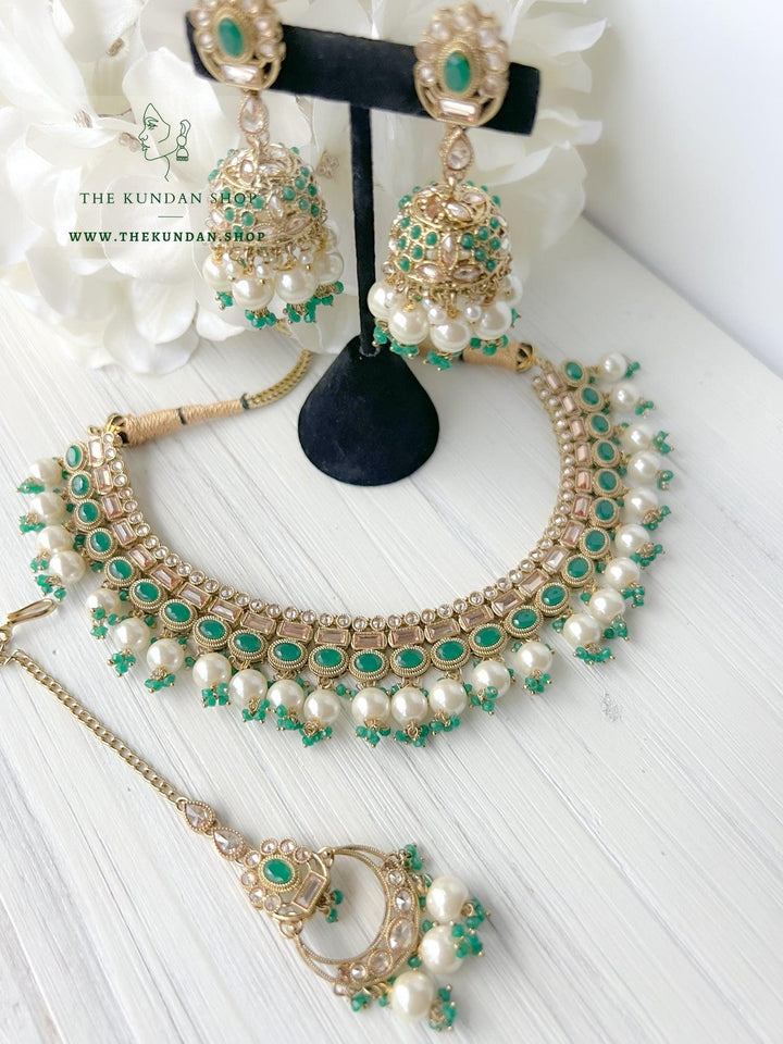 Good Intentions in Green Necklace Sets THE KUNDAN SHOP 
