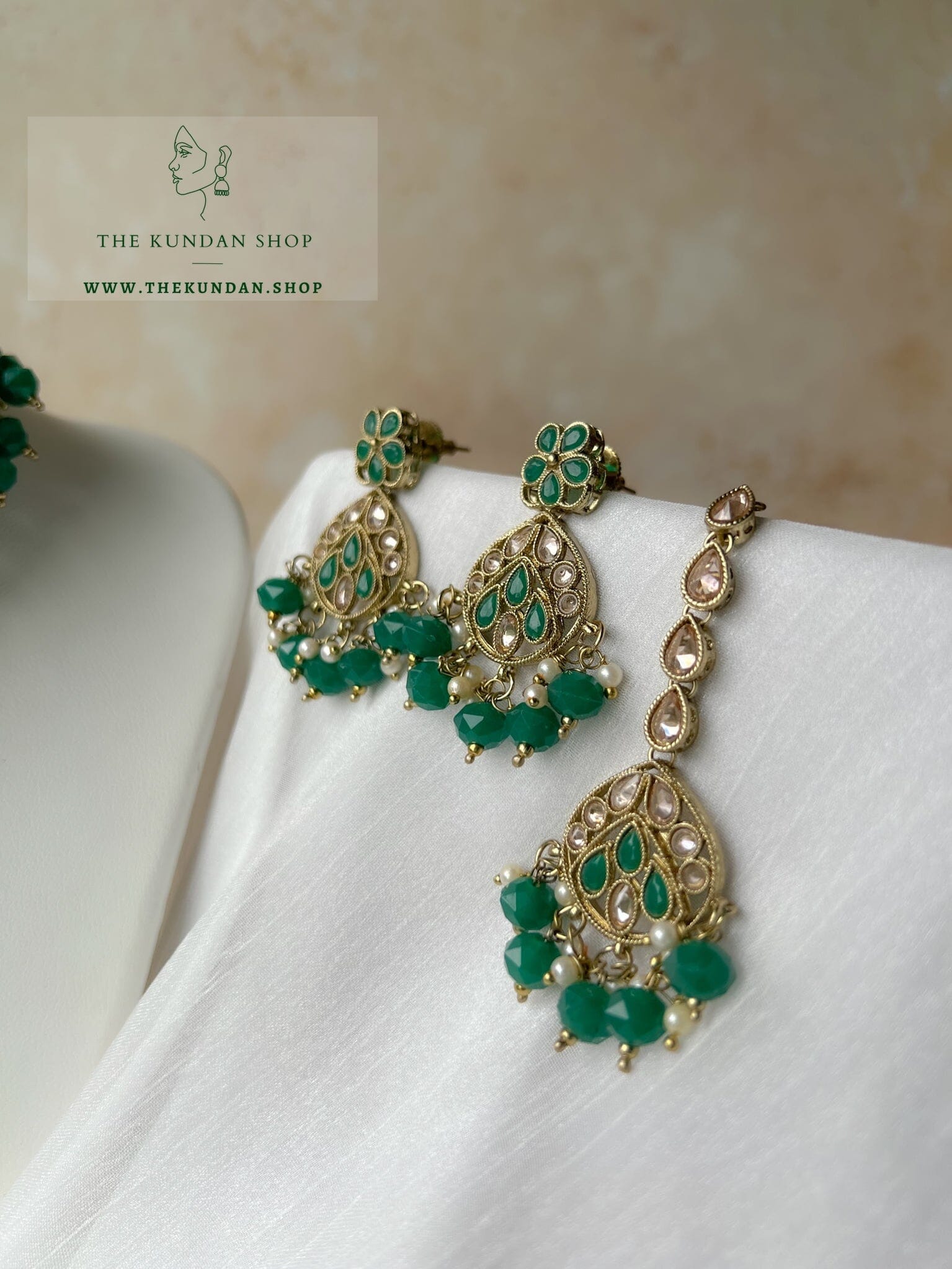 Imagine Polki in Green Necklace Sets THE KUNDAN SHOP 