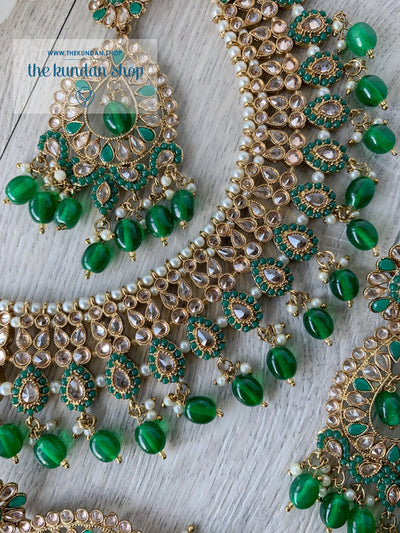 Compel in Polki, in Green Necklace Sets THE KUNDAN SHOP 