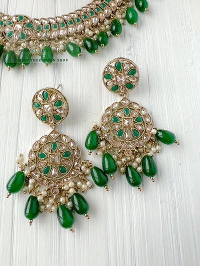 Sundown in Green Necklace Sets THE KUNDAN SHOP 