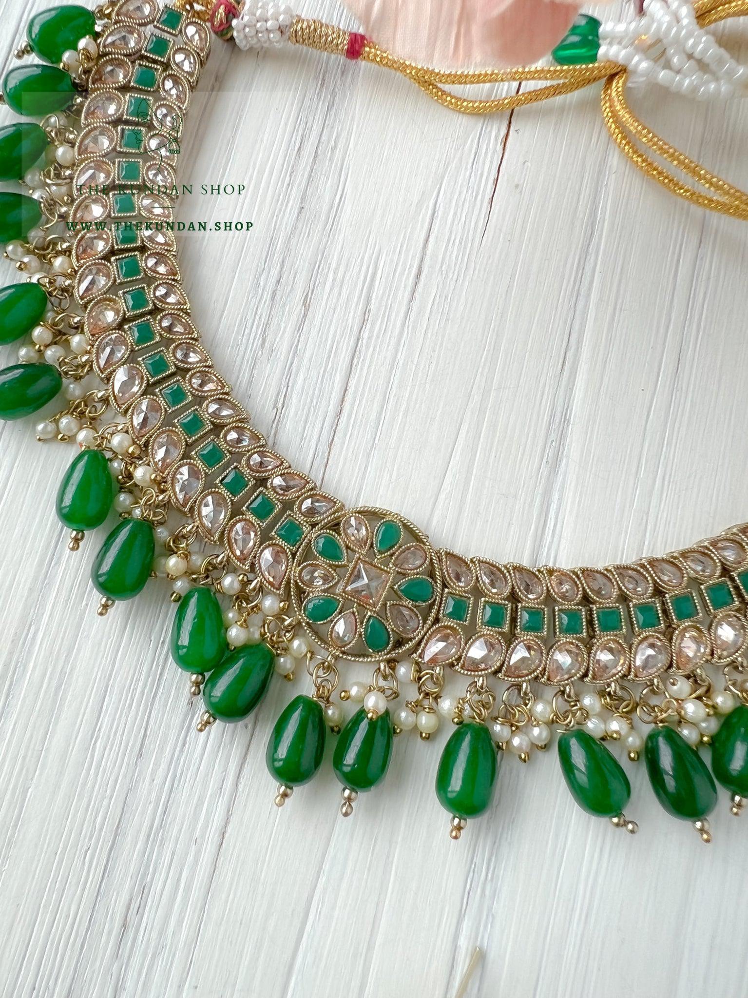 Sundown in Green Necklace Sets THE KUNDAN SHOP 