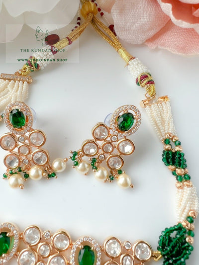 Precise Kundan in Green Necklace Sets THE KUNDAN SHOP 