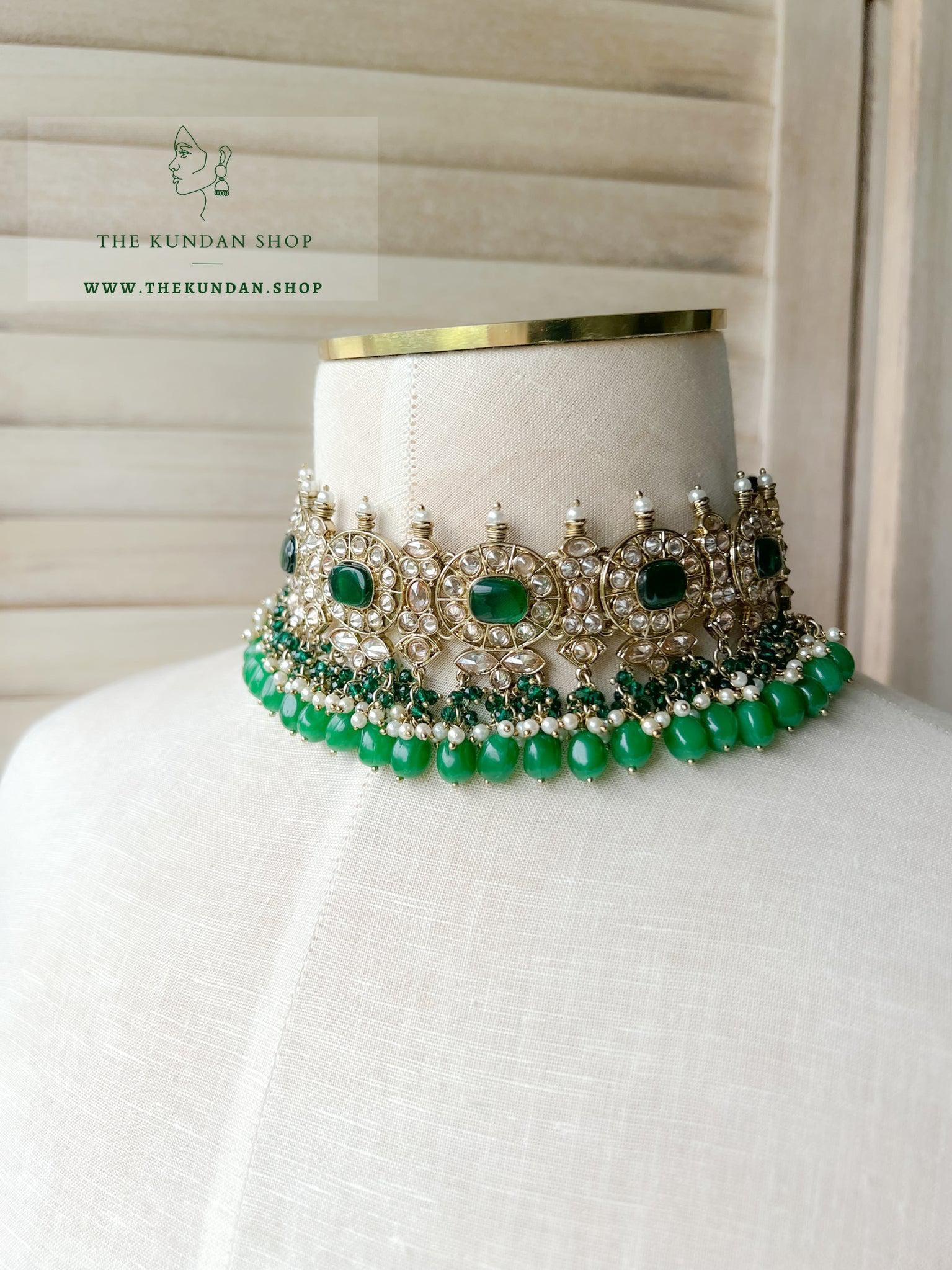 Temptation in Green Necklace Sets THE KUNDAN SHOP 