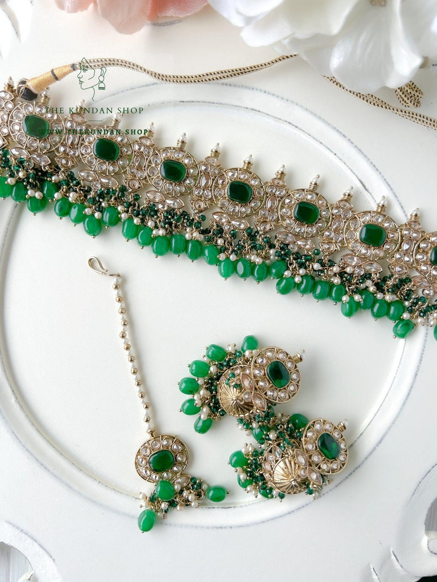 Temptation in Green Necklace Sets THE KUNDAN SHOP 