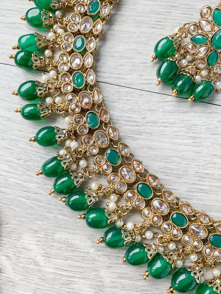 Bewilder in Green Necklace Sets THE KUNDAN SHOP 