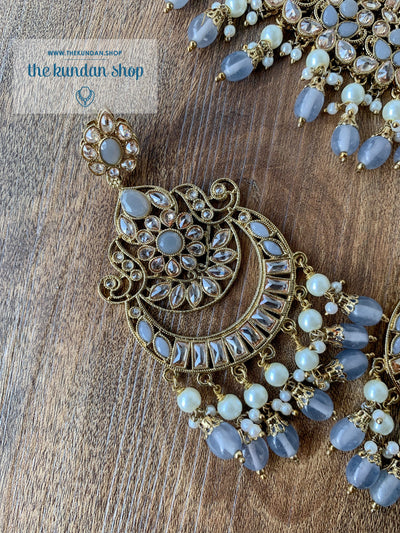 Complexed in Polki, in Grey Necklace Sets THE KUNDAN SHOP 