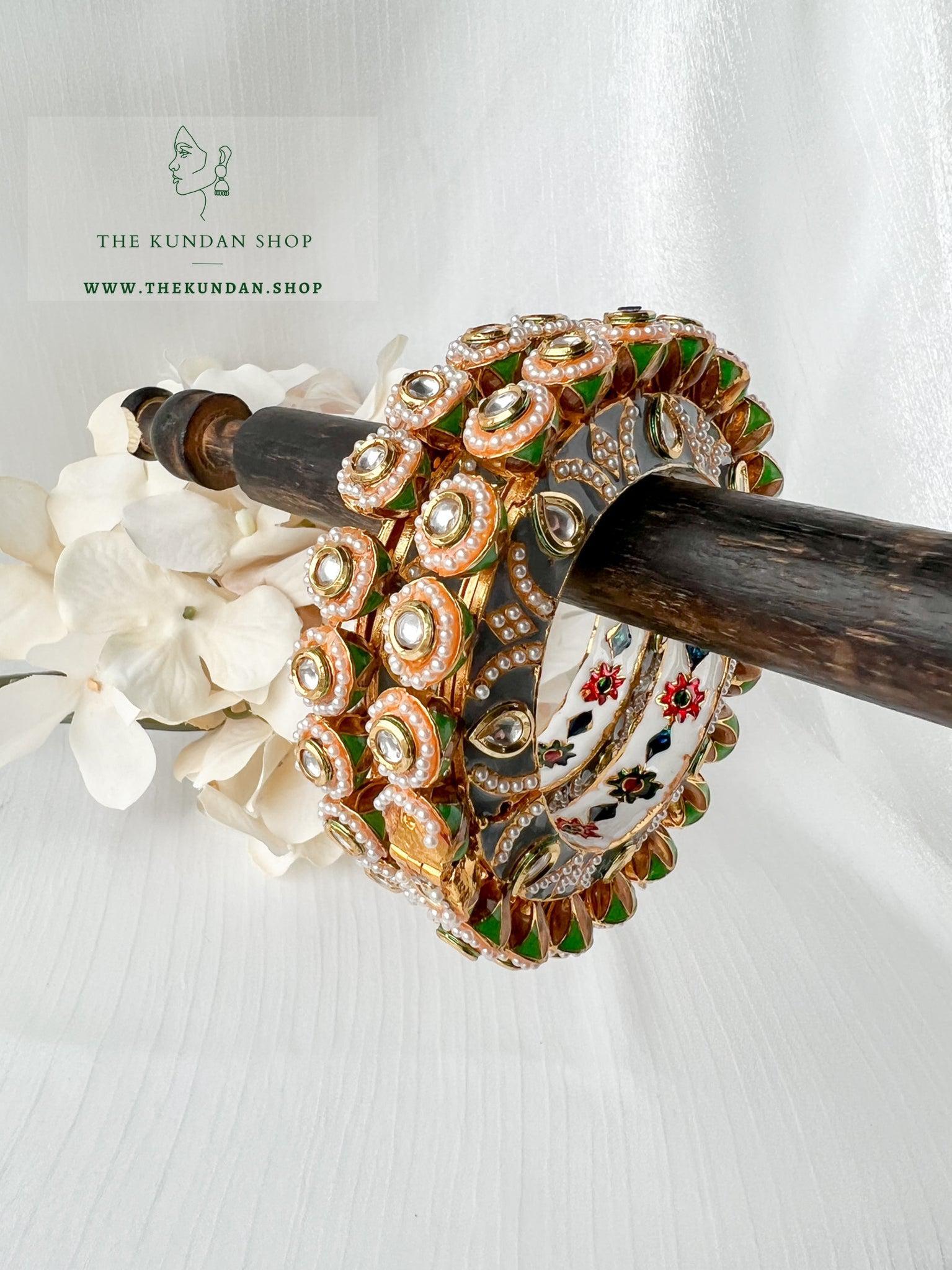 Structured Meena in Grey Bangles THE KUNDAN SHOP 