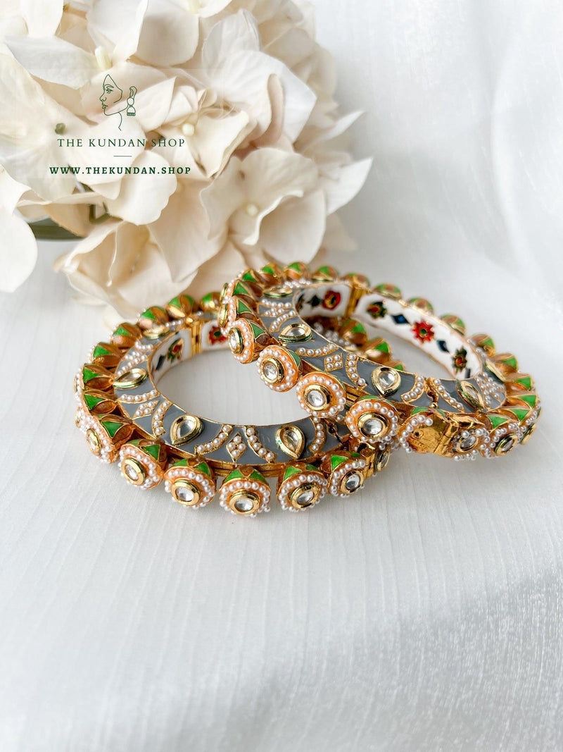 Structured Meena in Grey Bangles THE KUNDAN SHOP 