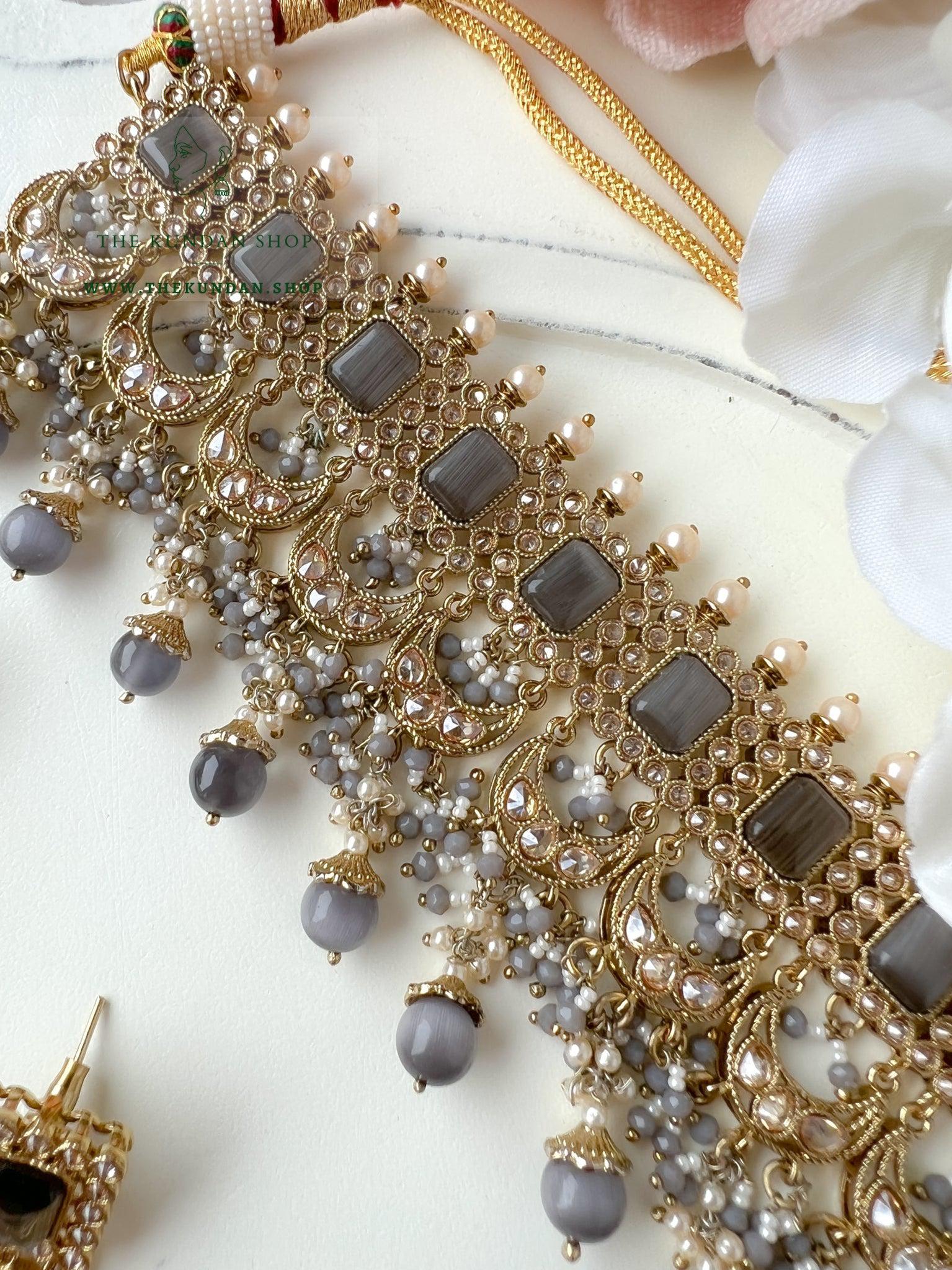 Love Always in Grey Necklace Sets THE KUNDAN SHOP 