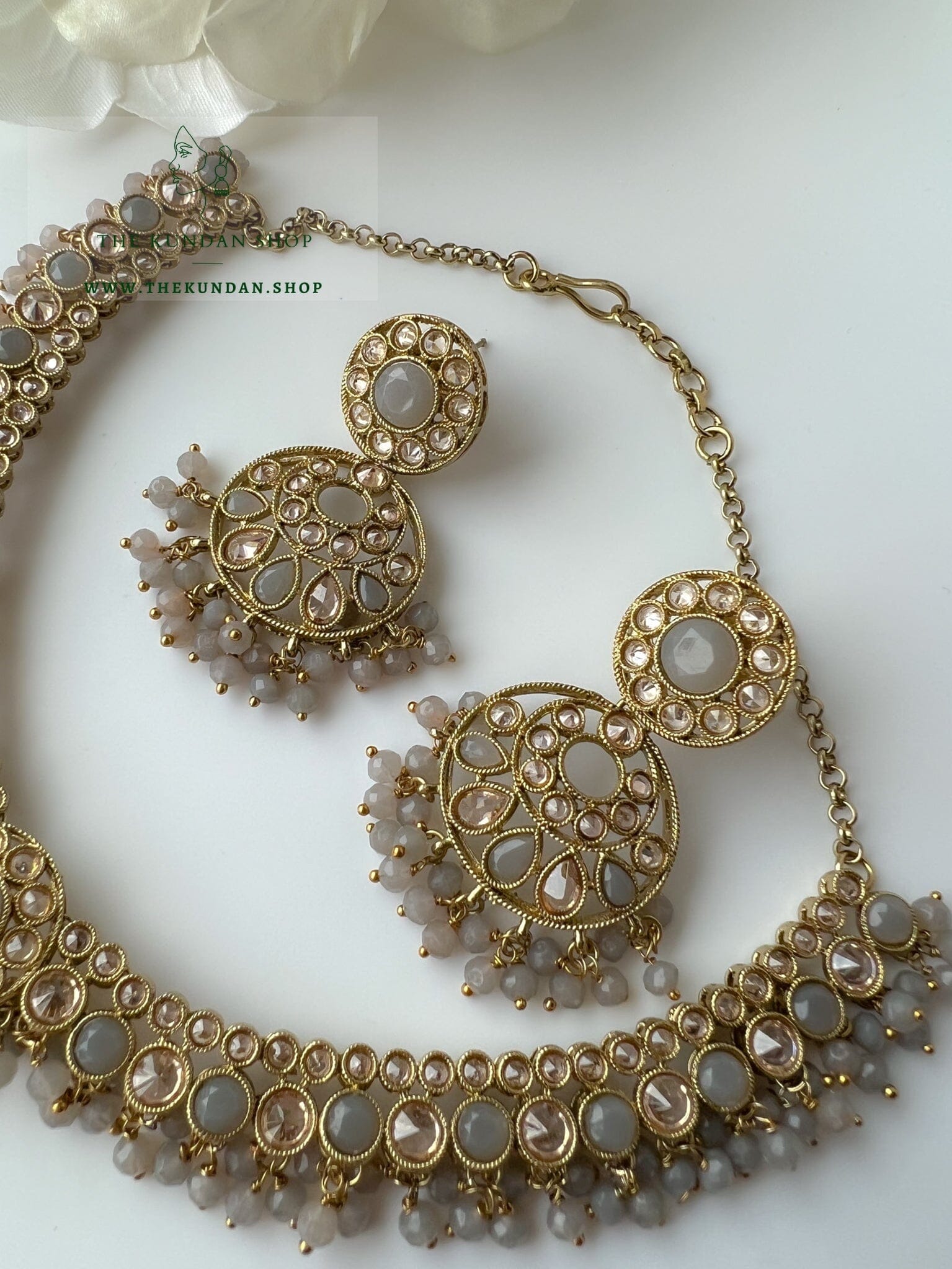 Basics in Grey Necklace Sets THE KUNDAN SHOP 