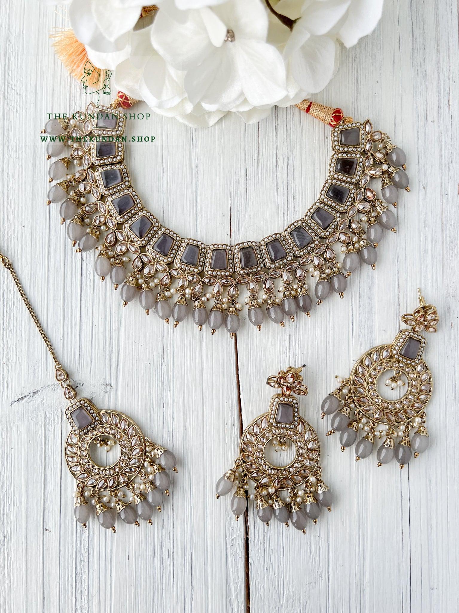 Second Glance in Grey Necklace Sets THE KUNDAN SHOP 