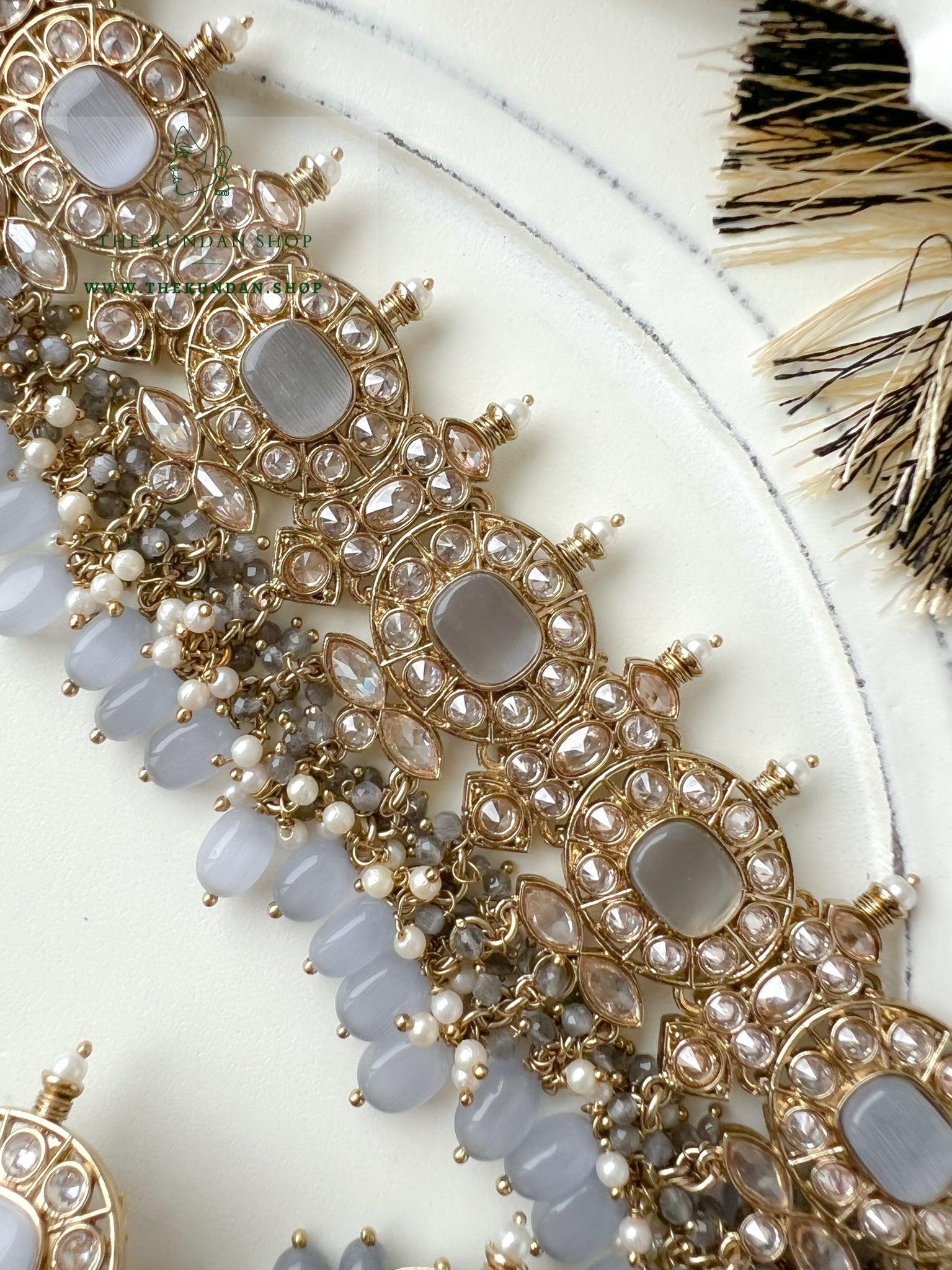 Temptation in Grey Necklace Sets THE KUNDAN SHOP 