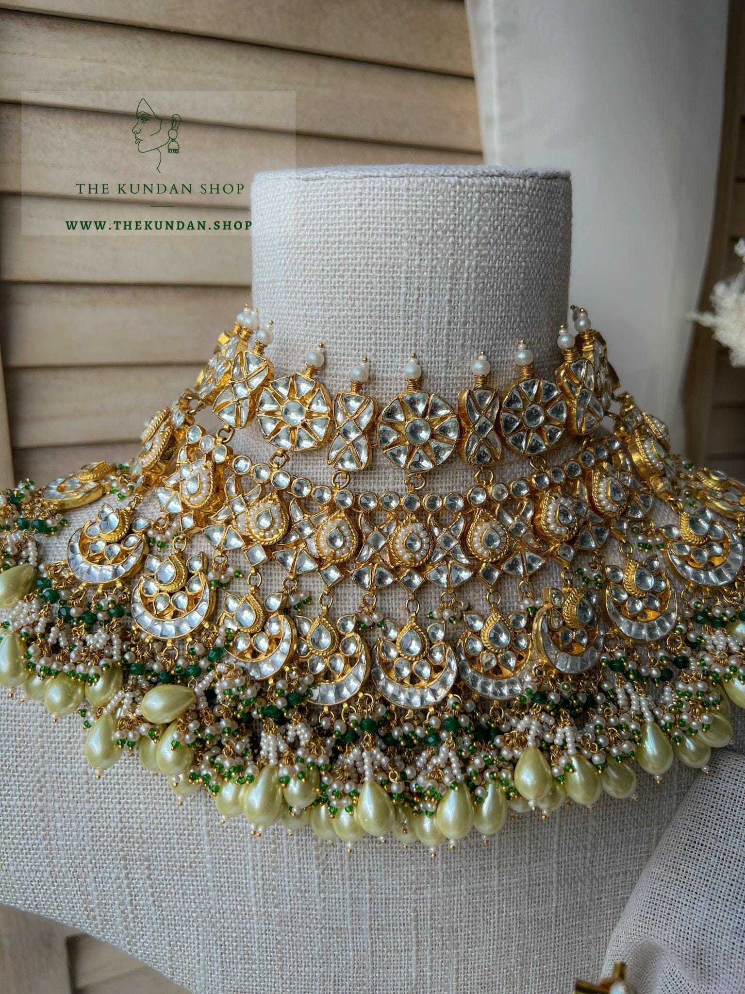 Elysian Kundan in Emerald Necklace Sets THE KUNDAN SHOP 
