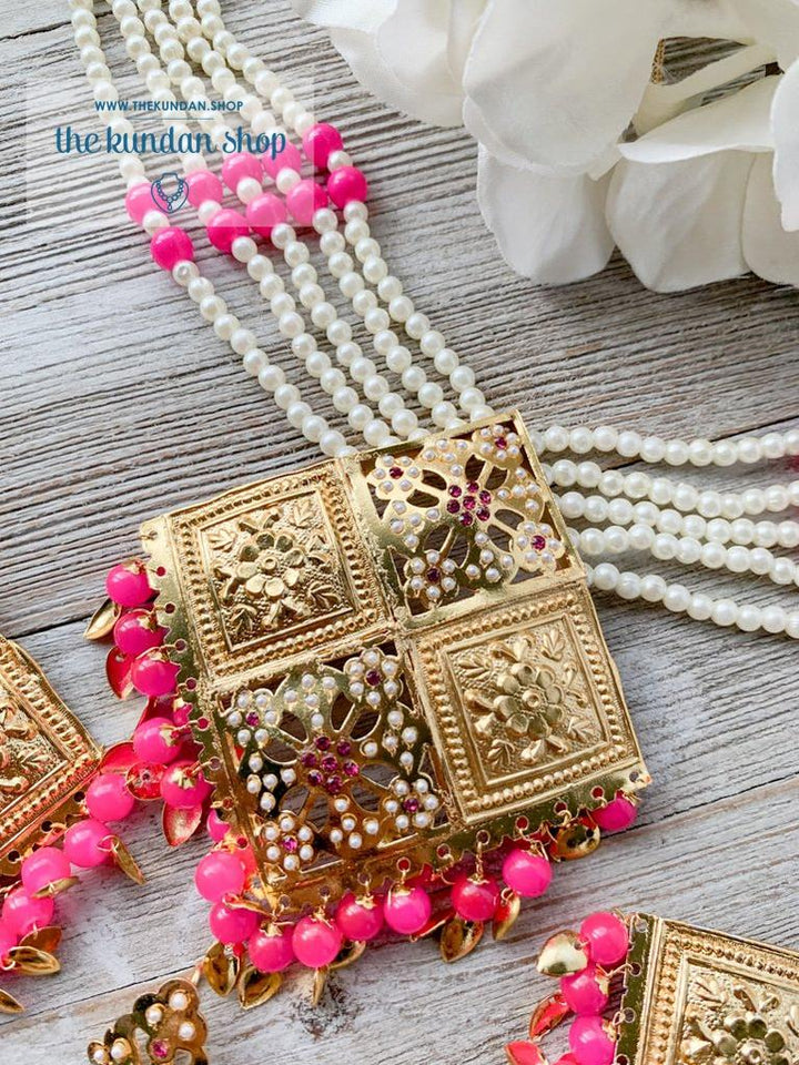 Giddha Night in Hot Pink Necklace Sets THE KUNDAN SHOP 