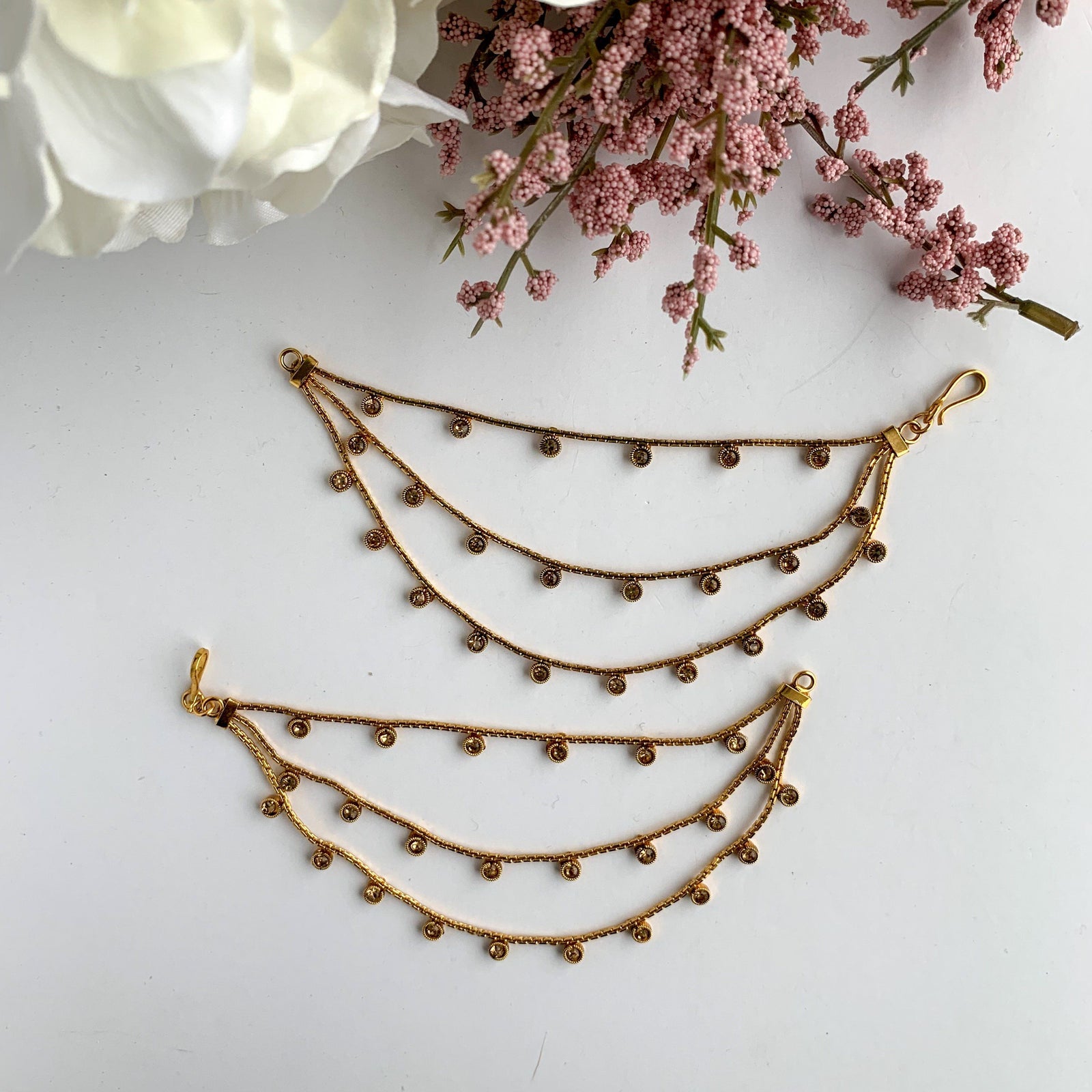 Polki 3 Layer Sahara, Sahara Earrings - THE KUNDAN SHOP