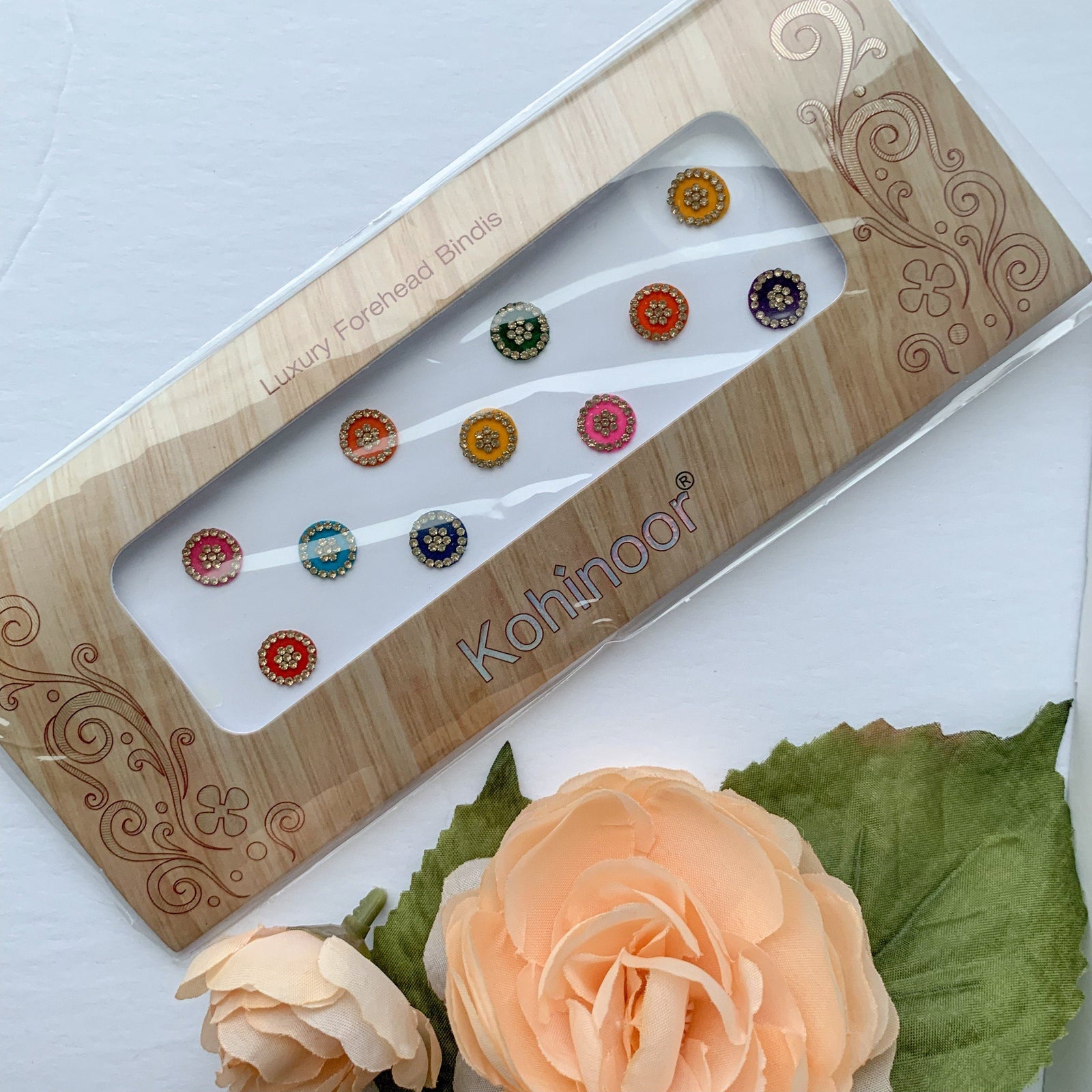 13 PC Gold Rhinestone Bindi, Bindis - THE KUNDAN SHOP