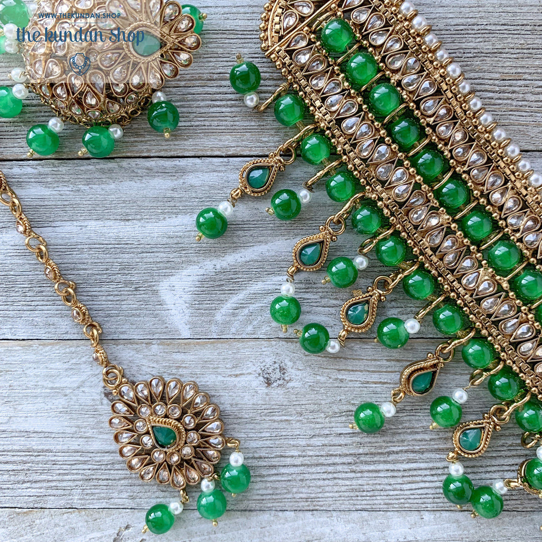 Irresistable - Green, Necklace Sets - THE KUNDAN SHOP