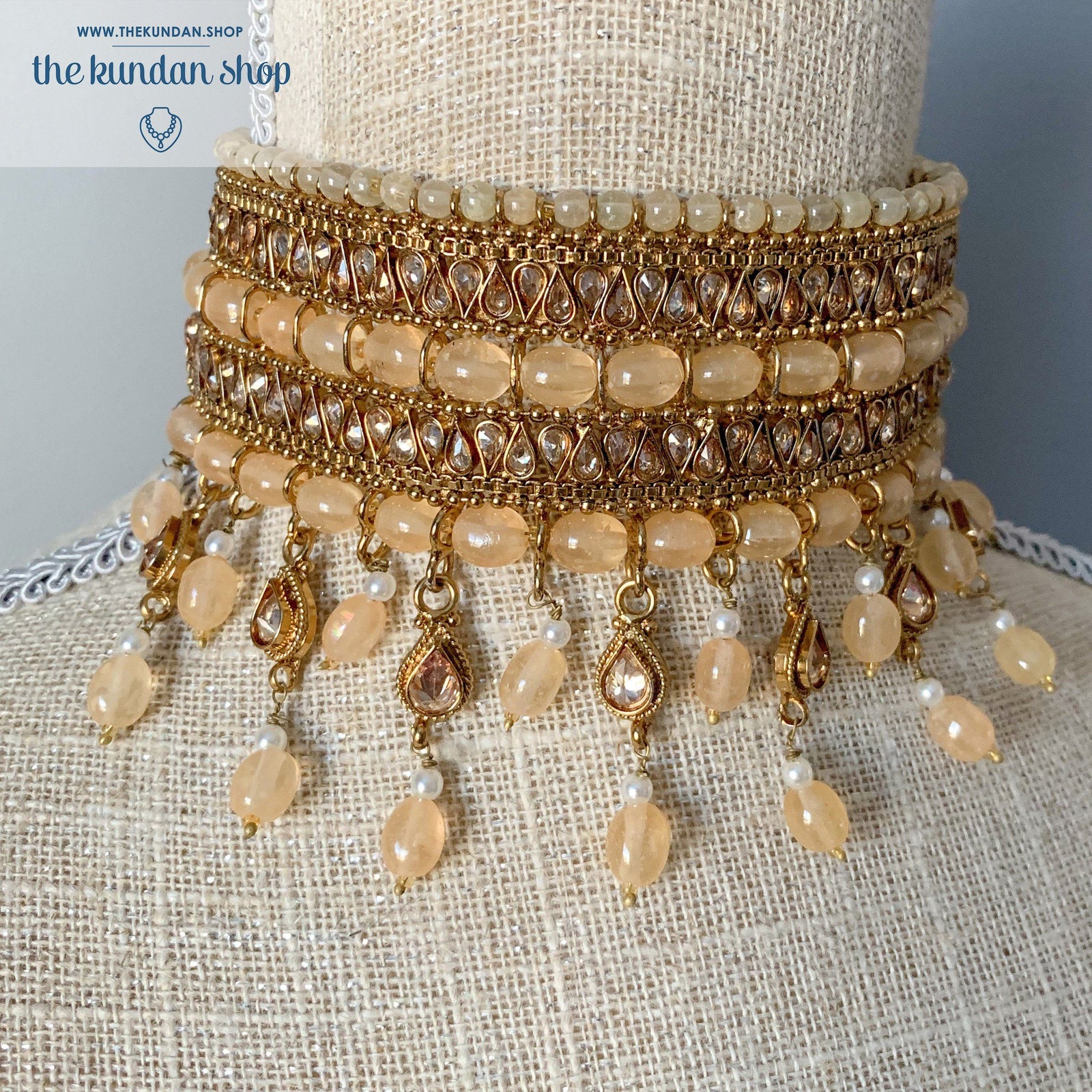 Irresistable - Peach, Necklace Sets - THE KUNDAN SHOP