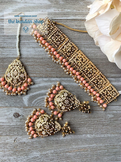 Classic & Timeless - Peach, Necklace Sets - THE KUNDAN SHOP