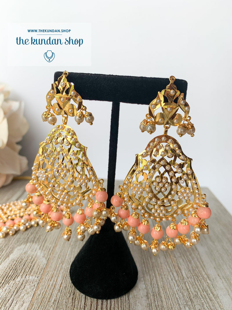 Classic & Timeless - Peach, Necklace Sets - THE KUNDAN SHOP