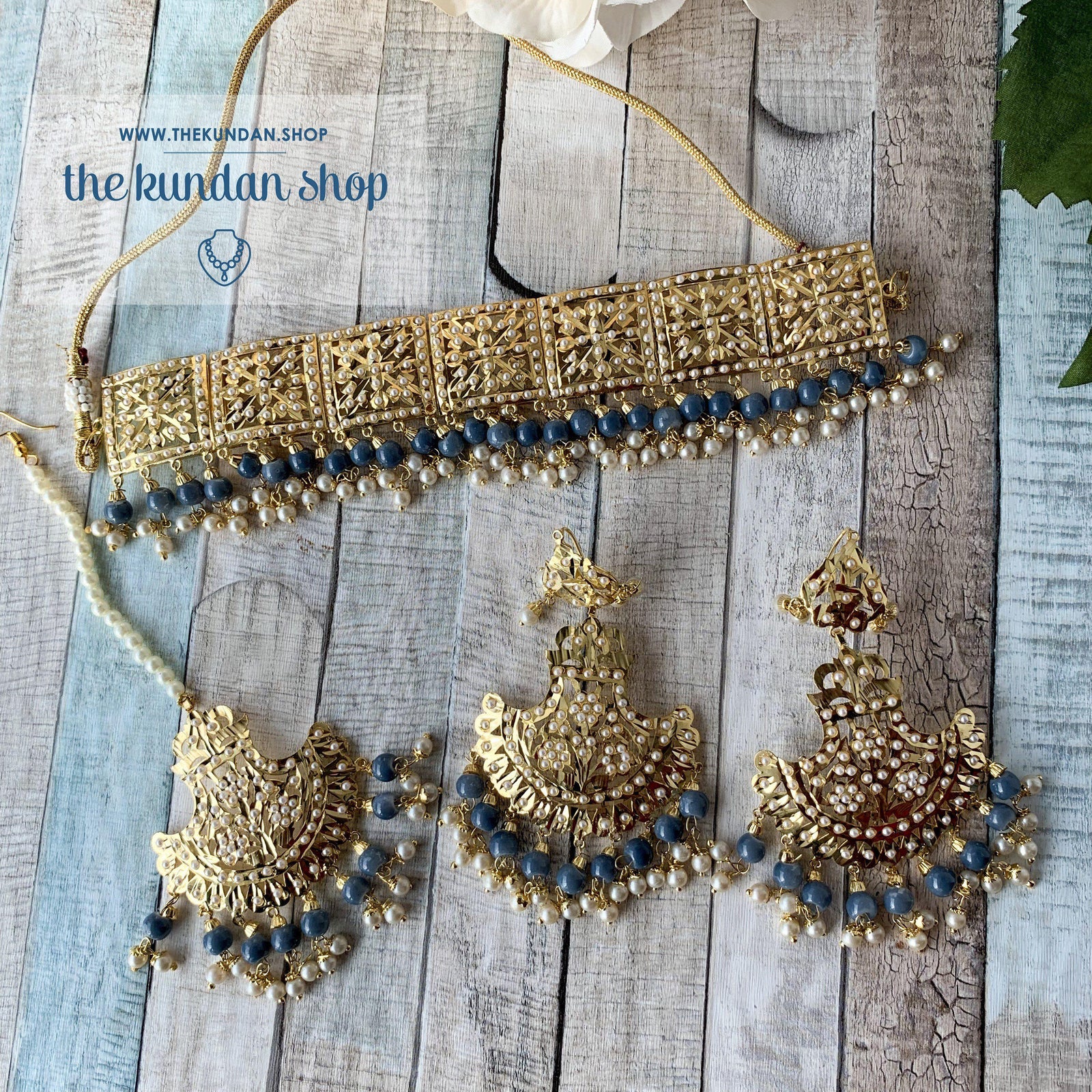 Classic & Timeless - Grey 2.0, Necklace Sets - THE KUNDAN SHOP