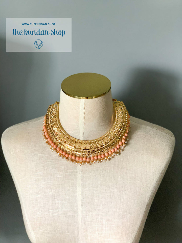 Sangeet Night - Peach, Necklace Sets - THE KUNDAN SHOP