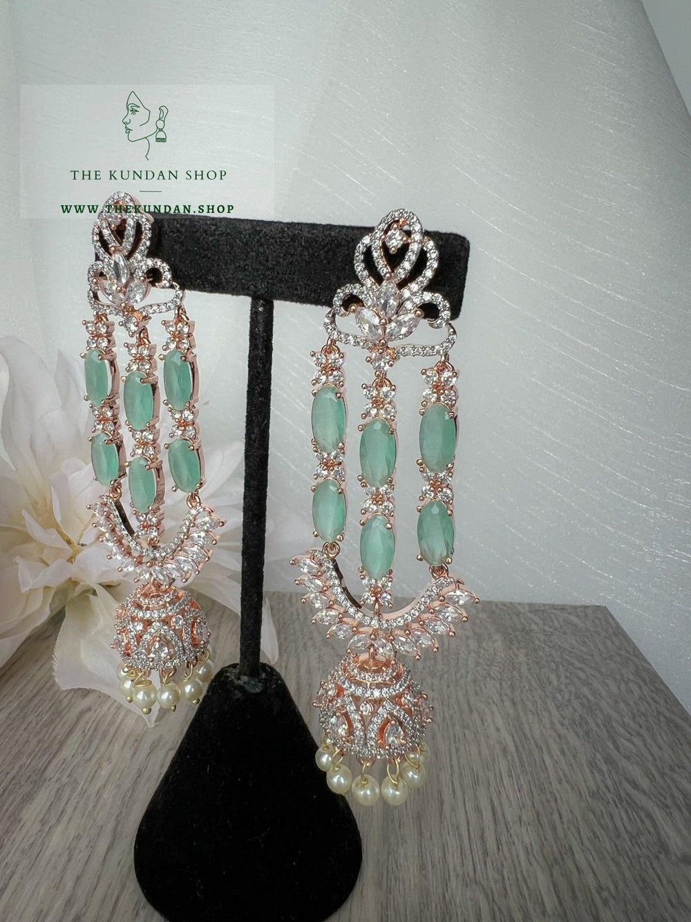 Reserve Sparkle in Rose Gold Earrings THE KUNDAN SHOP 