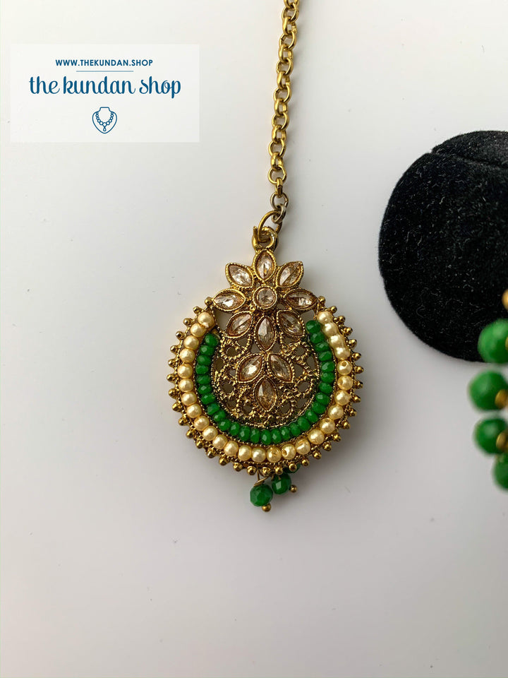 Above Else - Green, Earrings + Tikka - THE KUNDAN SHOP