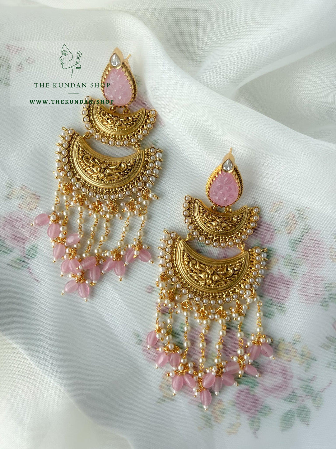 Glamour in Kundan Earrings THE KUNDAN SHOP Pink 