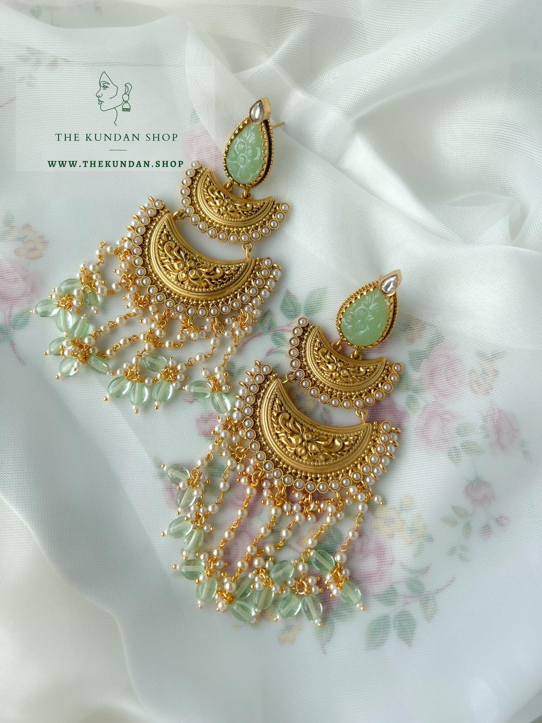 Glamour in Kundan Earrings THE KUNDAN SHOP Mint 