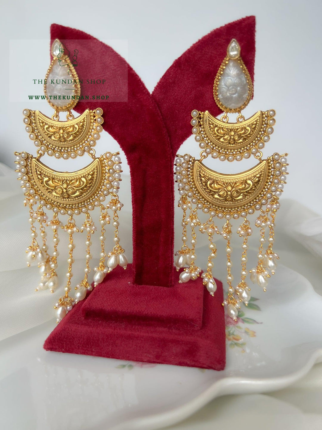 Glamour in Kundan Earrings THE KUNDAN SHOP Pearl 