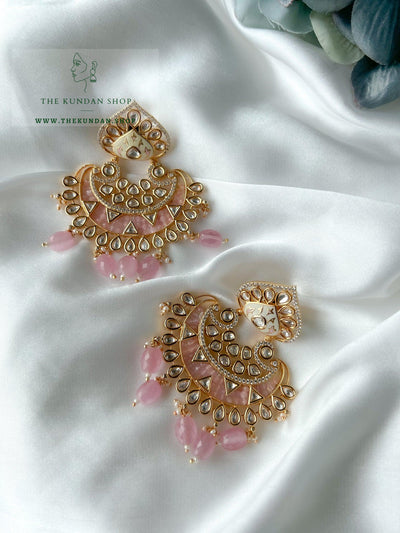 Kundan in a Spade Earrings THE KUNDAN SHOP Pink 